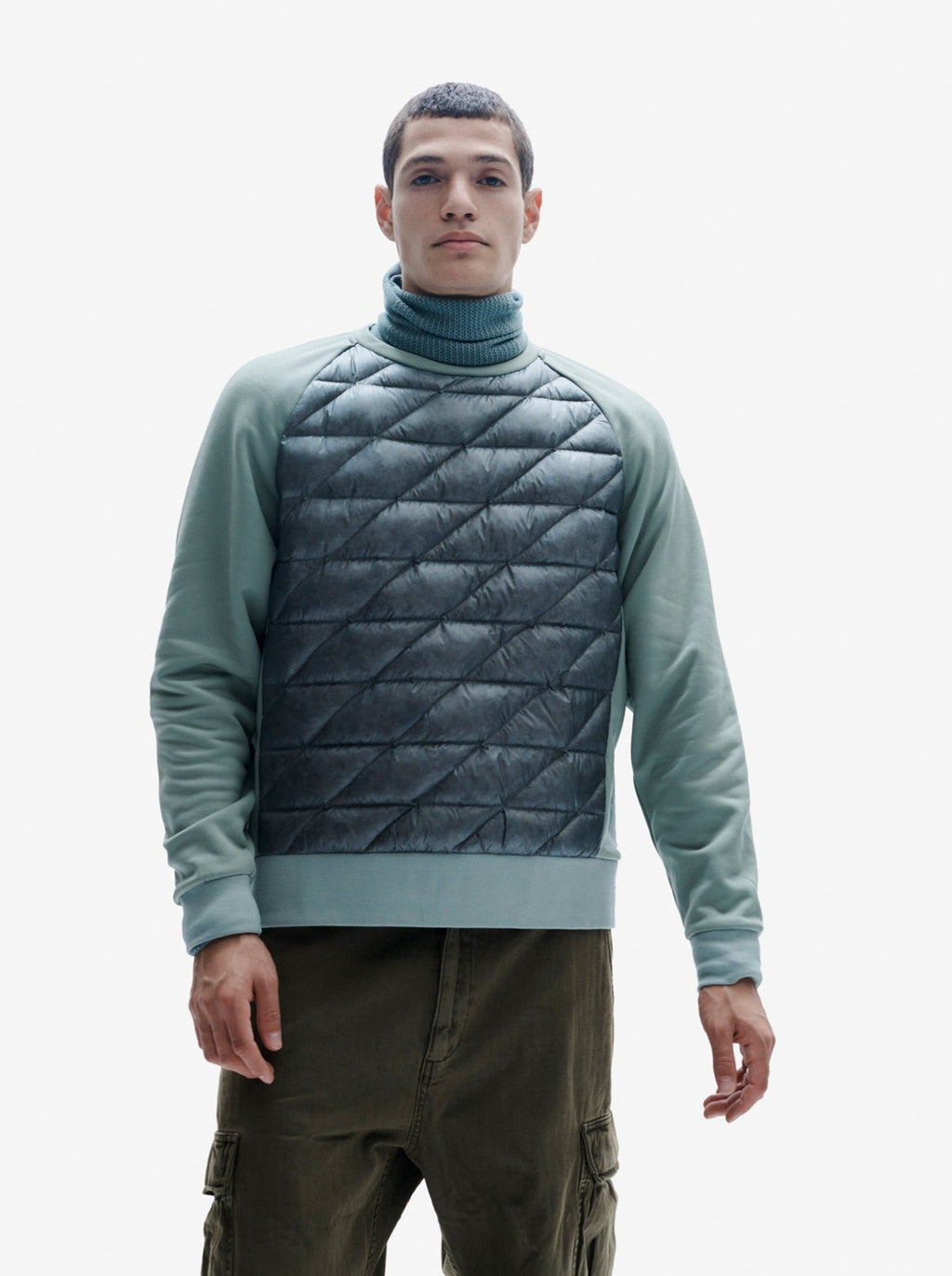 Down Crew Sweater - Slate Gray