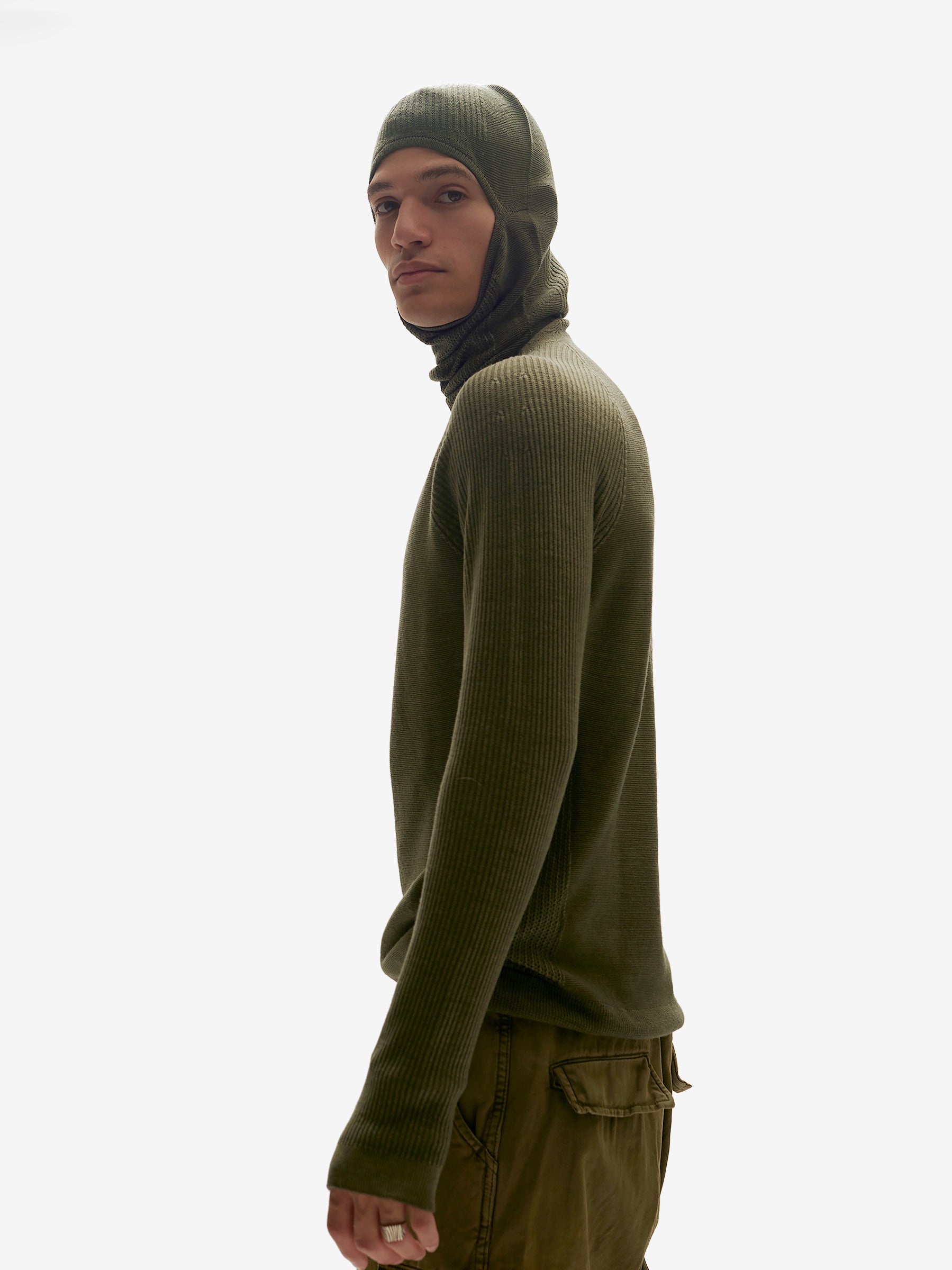 Balaclava Sweater - Stone Green