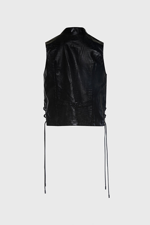 Crocodile Skin Fisherman Utility Vest