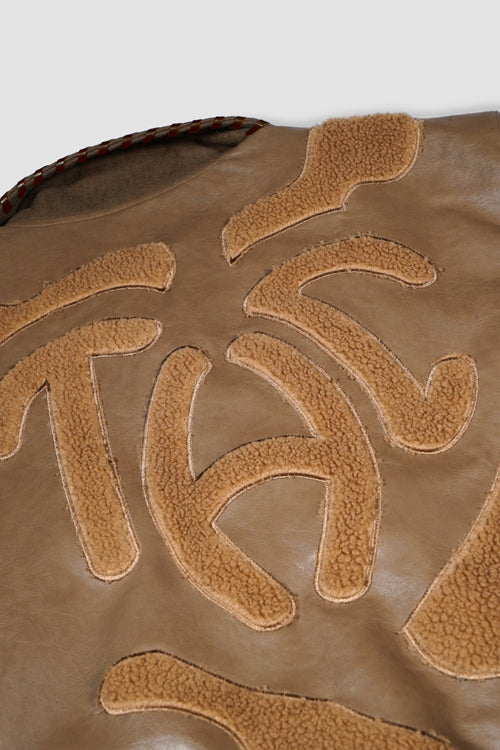 Faux Fur Vegan Leather Camouflage Jacket