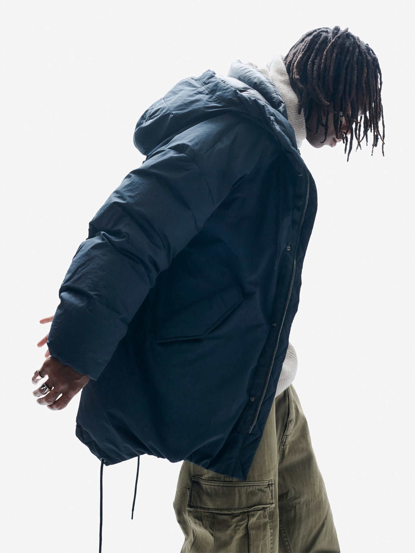 Long Down Parka - Black