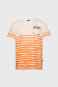 Striped Waves Henley Pocket Tee