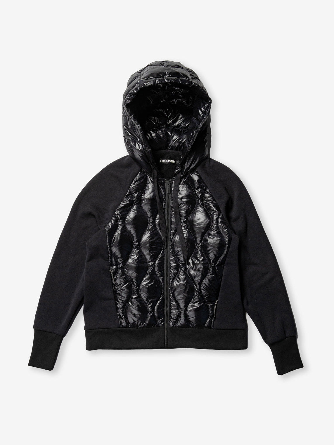 Down Zip Hoodie - Black