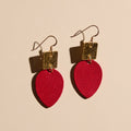 Crimson Shimmer Holiday Lights Statement Earrings